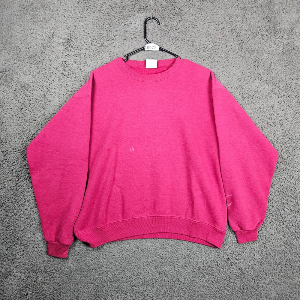 Vintage Blank Pink Sweatshirt Crewneck‎ Pullover Long Sleeve Casual Size XL
